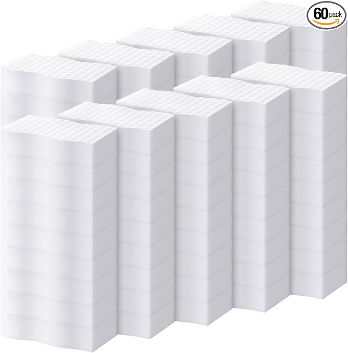 SiliFine Magic Extra Durable Sponge Eraser 3 Layer Density Cleaning Pads in Bulk Thick More Lasting Sponge Eraser for Bathroom Kitchen Floor Bathtub Toilet Cleaner