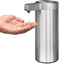 Automatic Soap Dispenser Stainless Steel with Sensor Infrared Soap Dispenser Electric IPX5 Waterproof USB-C Charging Motion Sensor for Kitchen & Bathroom (Silver)