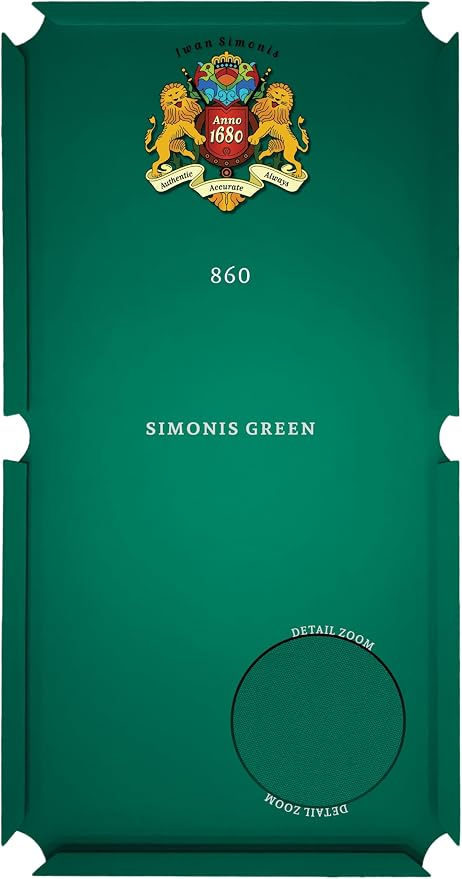 Simonis 860 Pool Table Cloth Replacement Kit for Tables Includes Precut Bed and Rail Cloth, Horsehair Brush, Spots, and Chalk (Multiple Colors)