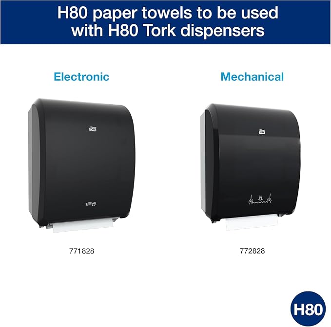 Tork Hand Towel Roll Natural White H80, Universal, 100% Recycled Fiber, 6 Rolls x 800 ft, 8031400, 6 Count (Pack of 1)