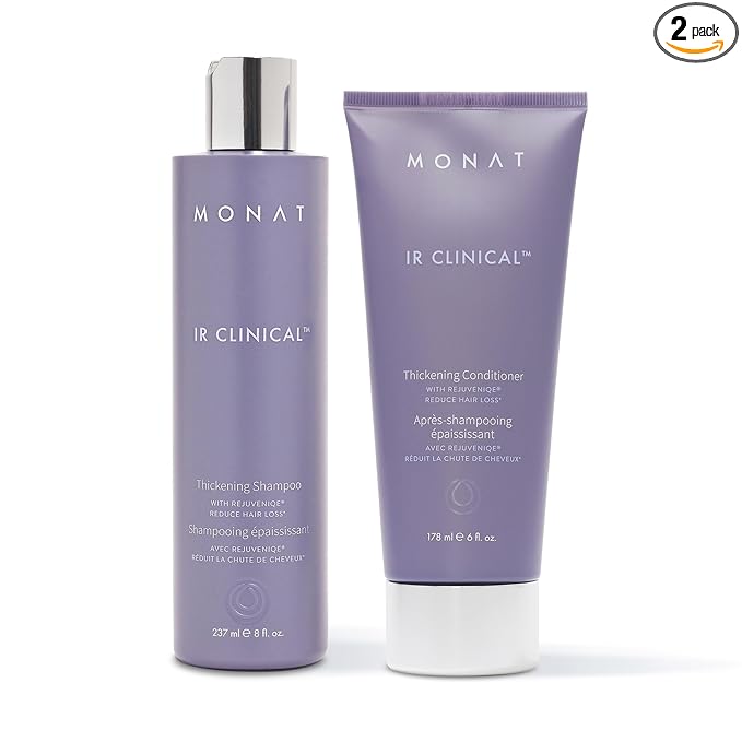 MONAT IR Clinical Thickening Shampoo & Conditioner Set – Hair Strengthening & Volumizing System for Thicker, Fuller-Looking Strands – Natural Hair Care with Rosemary, Mint & Pea Extract