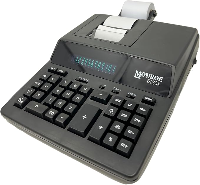 Monroe Systems for Business 6120X 12-Digit Business Medium Duty Calculator, Black