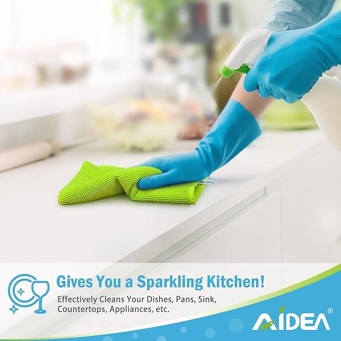 AIDEA Microfiber Cleaning Cloth-400PK, Soft Microfiber Towels for Cars, Absorbent Cleaning Rags, Lint-Free Streak-Free Wash Cloths for House, Kitchen, Window(12in.x12in)