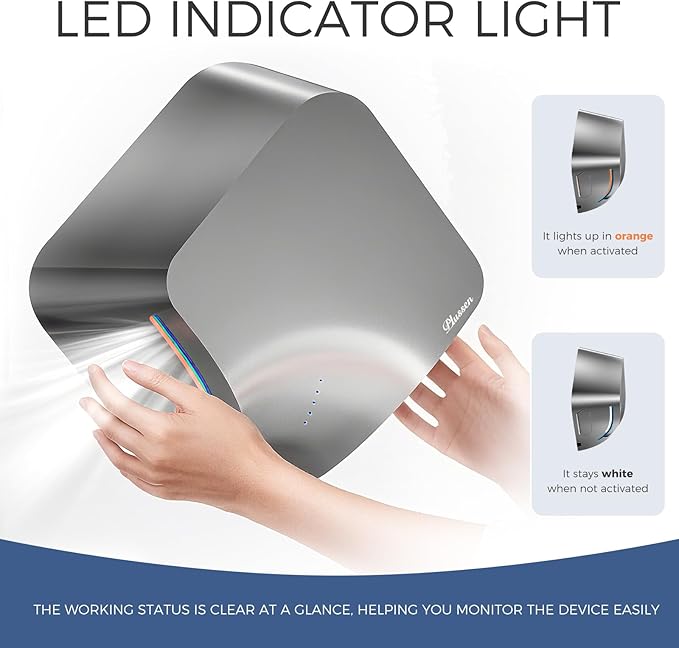 Dual-Sided Commercial Hand Dryer with HEPA Filter, 1100W High-Speed Electric Air Dryer for Bathroom, Smart Sensor Activation, Low Noise Anti-Theft Design for Public Restrooms, 110V Plug in Version