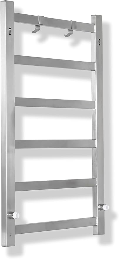 Topdattion Electric Towel Warmer | Super Thin | with Timer & Temperature Multi-Level Adjustments | Hardwired & Plug-in | 6 Bar Polished Finish