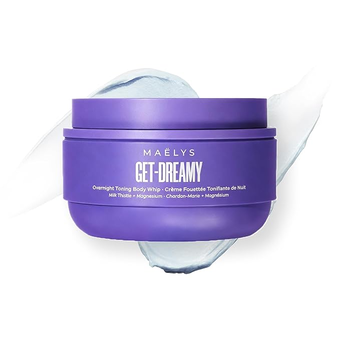 MAËLYS GET-DREAMY Overnight Toning Whip - Cellulite Cream & Skin Tightening Support with Milk Thistle + Uva-Ursi - Moisturizing Body Cream in a Whipped Texture (6.8 Fl Oz)