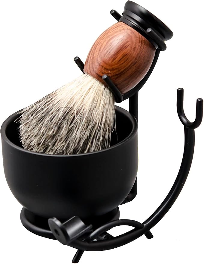 Grandslam Shaving Straight Razor Kit, Steel Cutthroat Straight Razor With Leather Strop, Shaving Brush, Stainless Steel Shaving Bowl and Stand, Shaving Soap, Gift for Men