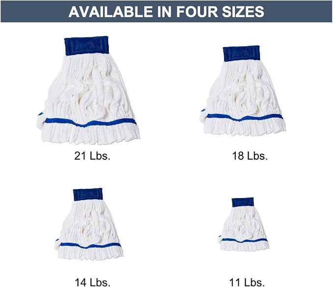 Arkwright Microfiber Tube Mop Head Replacement - (Bulk Case of 12) Heavy Duty, Lint Free, Super Absorbent & Bleach-Safe, Janitorial Essential for Commercial & Industrial Floor Cleaning, 14 oz, White