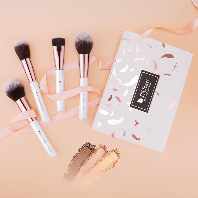 DUcare 27Pcs Makeup Brushes Professional Makeup Brush Set | Face and Eye Brush Set Ultra soft hair Foundation, Concealer, Blush, Contour, Blending, Eyeshadow Khaki Brush kit