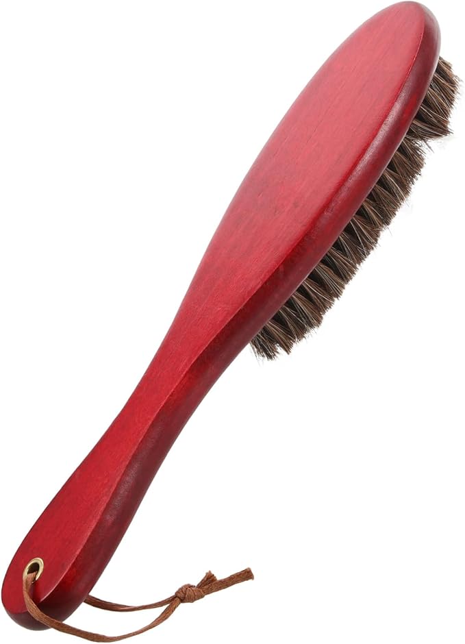 NOLITOY Shoe Cleaner Brush Handle Horsehair Cleaning Tool for Shoes Boots and Handbags Dust Removal and Polishing Brush