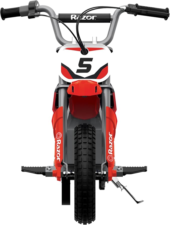 Razor MX350 Dirt Rocket Electric Bike for Kids Ages 8+, 140 lb Max Weight, Red – 24V Battery, Up to 14 Mph, 30-Min Ride Time on High Speed, Twist-Grip Throttle, Spoked Wheels w/ 12” Pneumatic Tires