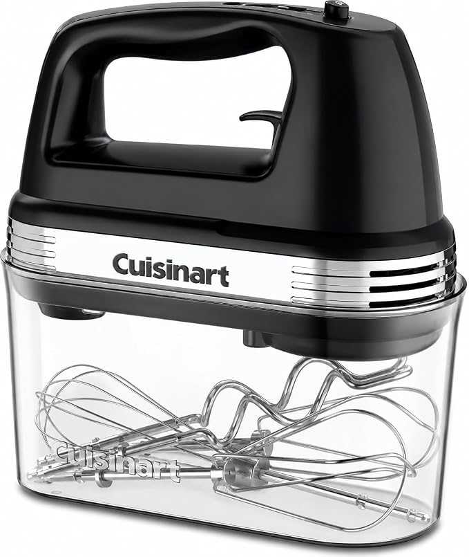 Cuisinart Power Advantage Plus 9-Speed Hand Mixer, 220W-Motor Hand Blender Electric Mixer with 9 Speed Settings, XL Dishwasher-Safe Beaters, 3 Low Mixing Speeds, Storage Case, Black