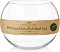 Glass Bubble Vase, 8" Height x 10" Width Glass Fish Bowl, Bubble Bowl for Terrarium, Flower Centerpiece