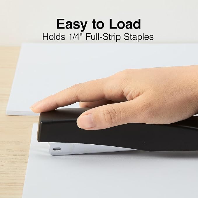 Staples Desktop Stapler, 20-Sheet Capacity, Staples Included, Black, 24/Carton