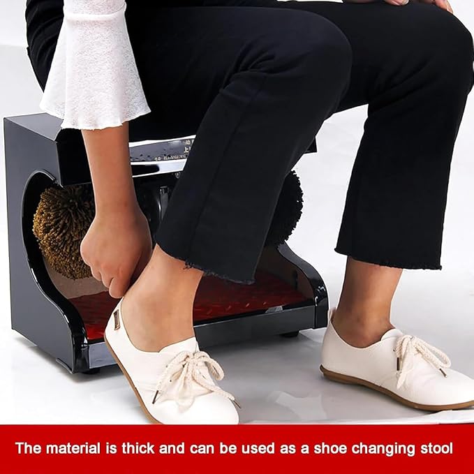 Shoe Polisher Machine Automatic Sensor Shoe Shine Kit Clean Brush | Automatic induction shoe polisher machine with 1400 rpm motor, titanium panel, and MDF body. Compact shoe shine machine