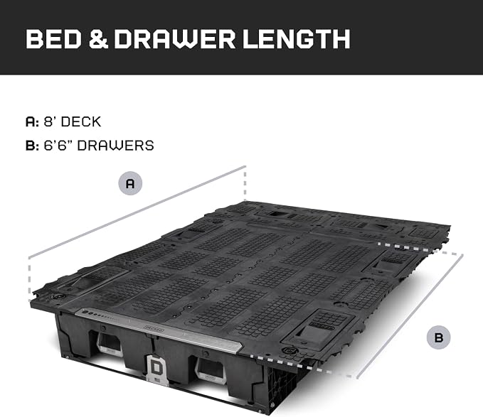 DECKED Truck Bed Storage System with System Accessories | Compatible with RAM 1500 2002-Current Classic Edition & 2500/3500 2003-Current 8'
