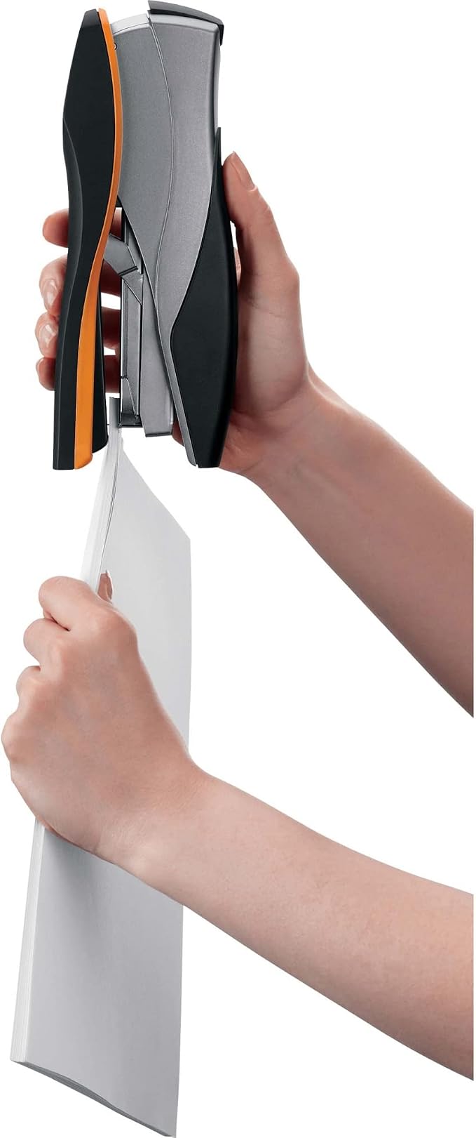 Swingline Stapler, Full Strip Desktop Stapler, 40 Sheet Capacity, Low Force, Optima 40, Silver/Black/Orange (87840)