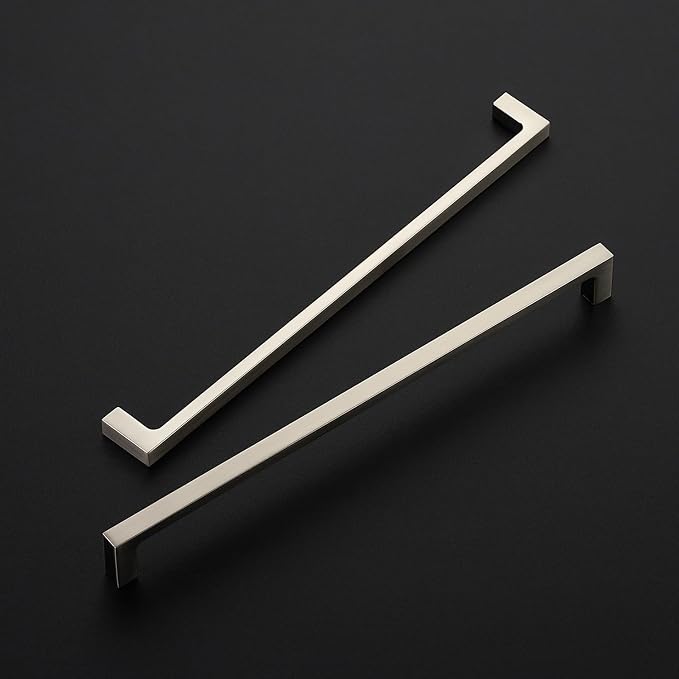 Ravinte 20 Pack 10 Inch Solid Square Cabinet Pulls - Brushed Nickel Handles for Kitchen Cabinets & Drawers