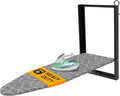 Ironing Board 36.2" x 12.2" Wall Mounted Compact Fold Down | Gray and Black, Space-saving design, cotton cover, compact fit for laundry rooms and closets