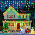 66FT Icicle Lights for Outside 640 LED Red and Green Christmas Lights