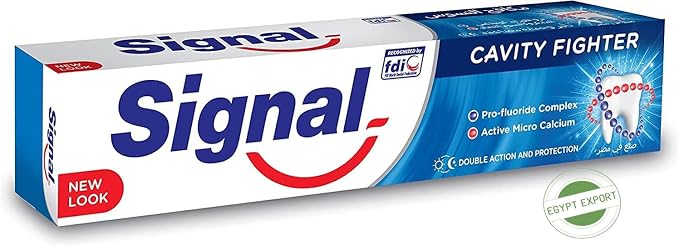 2 Box Signal Anti Caries Toothpaste Cavity Fighter Best Ever Active Micro Calcium Pro Fluoride Complex for Cavity Protection & Long Term Fortification (4.23 oz 120 ml Each One) معجون سيجنال اسنان
