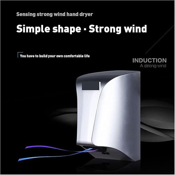 Commercial Hand Dryer, Compact Hand Dryer, High Speed Wind Quick Dryers Machine for Toilet Smart Induction Sensor Hand Dryers(Bianco)