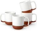 MALACASA Ceramic Coffee Mugs Set of 4, 11oz Coffee Cups, Modern Farmhouse Mugs for Coffee, Latte, Tea, Hot Chocolate, Cappuccino, Milk, Microwave & Dishwasher Safe, Khaki White, Series TARA