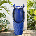 Autodaya 33" Vase Ceramic Outdoor Water Fountain with Lights and Birds