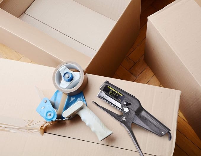 Bostitch Office B8 Plier Heavy Duty Stapler with 1250 1/4" Staples - Full Strip Metal Bostitch Stapler for Cardboard, Paper and Fabric (45 Sheet Capacity)