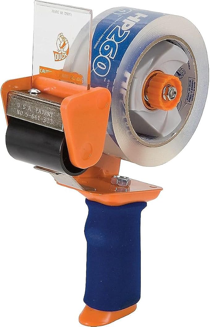 Duck Bladesafe 1078566 Bladesafe Antimicrobial Tape Gun w/Tape, 3-Inch Core, Metal/Plastic, Orange