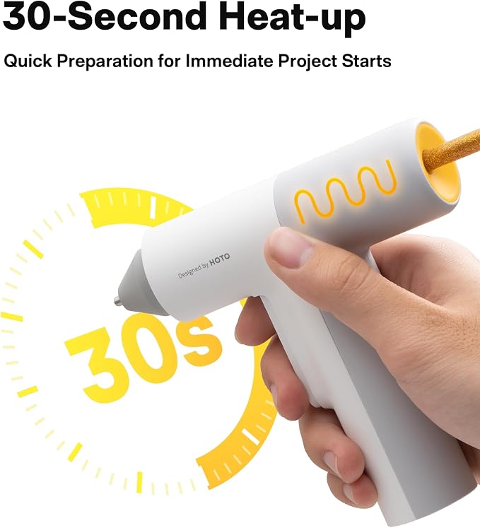 HOTO Cordless Auto Dispensing Glue Gun, Easyflow Hot Glue Gun with 40 Glue Sticks, 30s Fast Heating, 3000mAh USB-C Rechargeable, Anti-Scald & Anti-Drip, Ideal for DIY Crafts, Home Repairs & Decoration