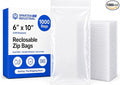 Spartan Industrial - 6” X 10” (1000 Count) 2 Mil Clear Reclosable Zip Plastic Poly Bags with Resealable Lock Seal Zipper