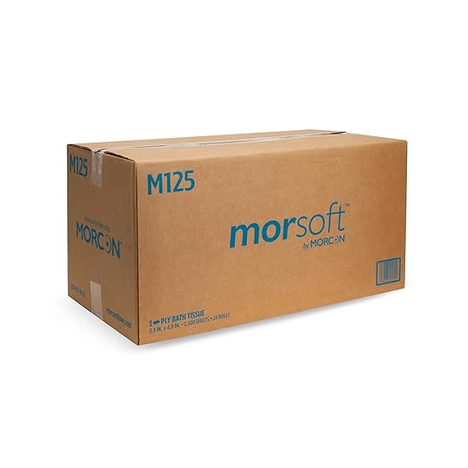 Morsoft by Morcon Small Core Bath Tissue, 1-Ply, 3.9 x 3.75in., 2,500 sheets per roll, 24 Count