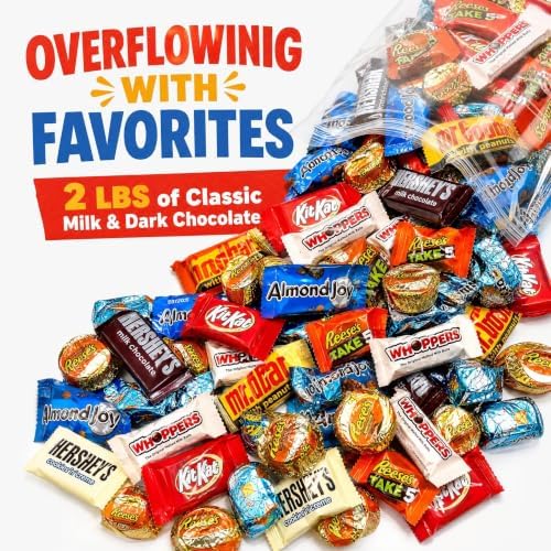 Chocolate Assorted Bulk Candy - 2 LB Chocolate Candy Variety Pack - Bulk Milk & Dark Chocolates Candies - BulkCandy Mix for CandyBags - Chocolates Variety Pack 2lb - Choco Candies