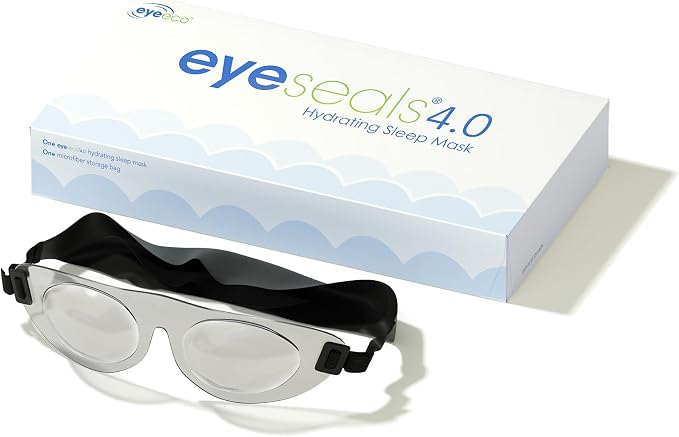 EyeEco Eyeseals Hydrating Sleep Mask, Clear - CPAP Compatible | Latex-Free Eye Mask for Sleep to Block Dry Air, Retains Moisture to Soothe Dry, Irritated Eyes & Provides Eye Care Overnight
