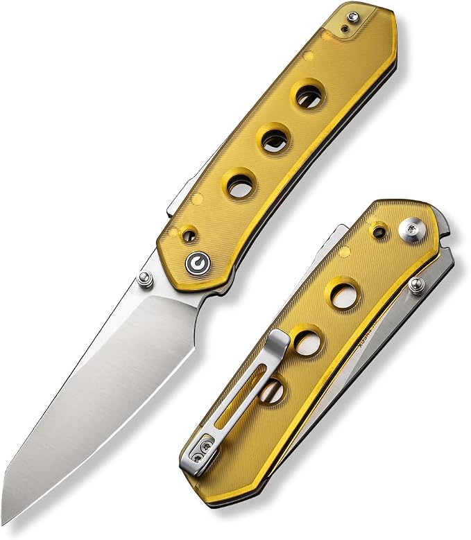 CIVIVI Vision FG Pocket Knife, 3.54" Nitro-V Reverse Tanto Blade C22036-5 | Superlock Folding Knife with Ultem Handle, Reversible Ambidextrous Clip for EDC Camping Hiking