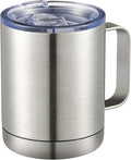 MEWAY 12oz Coffee Mug With Handle,Stainless Steel Insulated Travel Tumblers With Sliding Lid,Double Wall Vacuum Camping Cup for Hot & Cold Drinks Tea (Sliver,Set of 1)