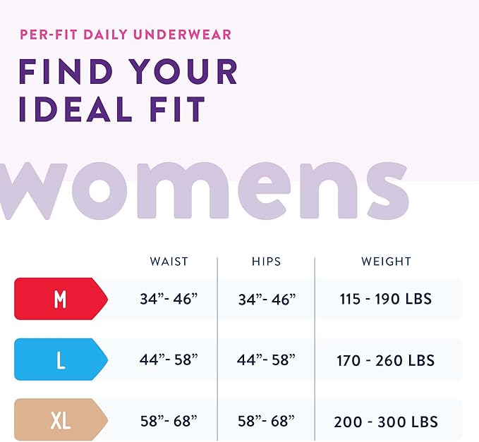 Prevail Per-Fit Daily Underwear for Women, Incontinence, Disposable, Extra Absorbency, XL, 14 Count
