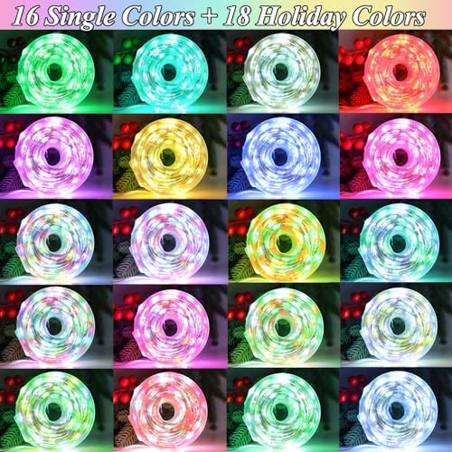 Lovelite Fairy Lights 34 Colors Changing, 2 Pack Total 66FT 200LED Halloween String Lights Battery Operated USB Plug in, Waterproof Twinkle Lights with Remote for Indoor Outdoor Xmas Wedding Party