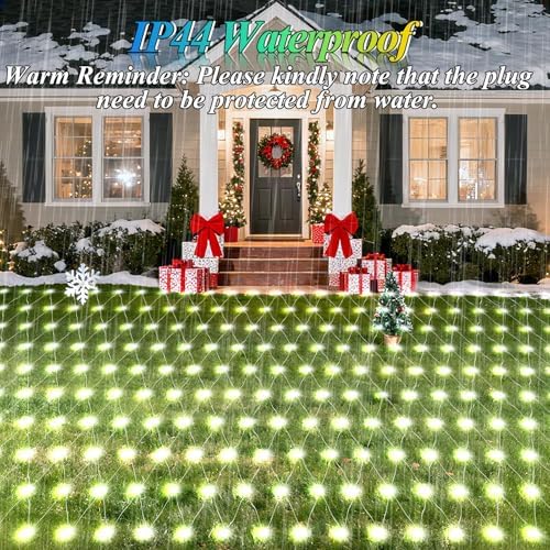 400LED Net Lights Outdoor, 13ft x 13ft Large Christmas Net Lights 8 Modes