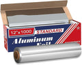 12" x 1000" (1 Pack) Standard Aluminum Foil Roll - Food Service Aluminum Roll - Commercial Grade Disposable Foil Roll for Food Service Industry and Home Use