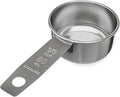 1/3 Cup Stainless Steel Measuring Cup | Sturdy Metal 80 ml | 80 cc | 3 oz | Single Cup for Wet and Dry Ingredients | Great for use as 1/3 Cup Dog Food Scoop - 1 PK