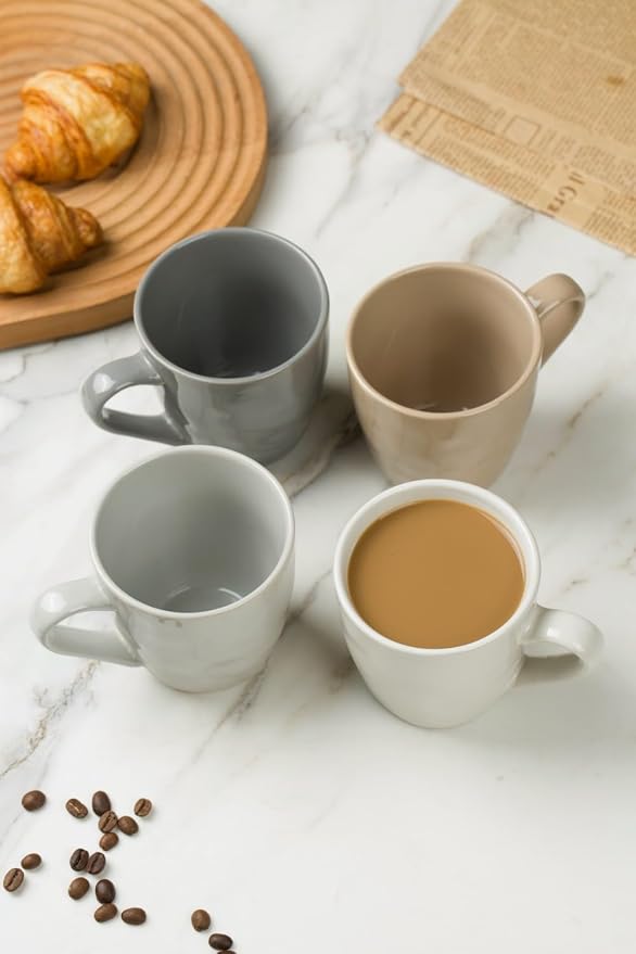 famiware Mars 4 Pieces Coffee Mug, 14oz Tea Mug, Catering Mugs with Handle for Coffee, Tea, Cocoa, Milk, Multi-color