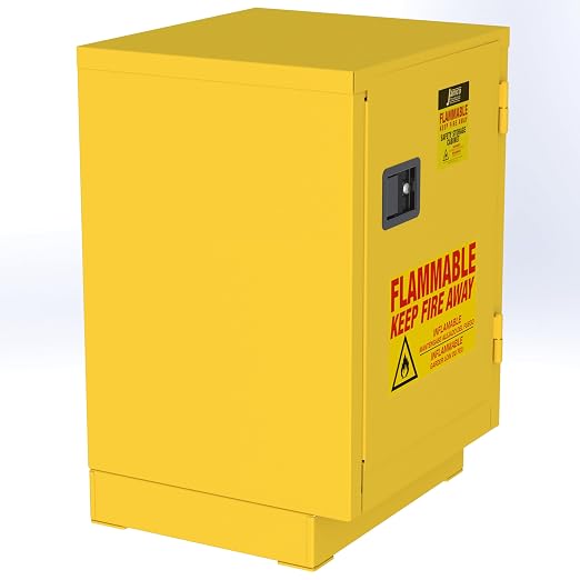 Jamco 12 Gallon Steel Flammable Safety Cabinet, Manual Doors, Yellow | Under-Counter Steel Flammable Storage Cabinet, Lockable Doors, 24"W X 22"D X 35"H, Osha & Fm Certified, Made In Usa