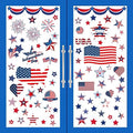 4th of July Decorations Patriotic Window Clings USA Double-Sided Decals