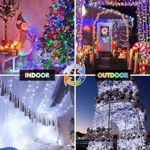 100 LED Connectable String Lights, 33FT Christmas Lights Outdoor Indoor