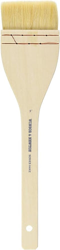 Winsor & Newton Hake Wide Flat Wood Handle Brush-3", 3",White