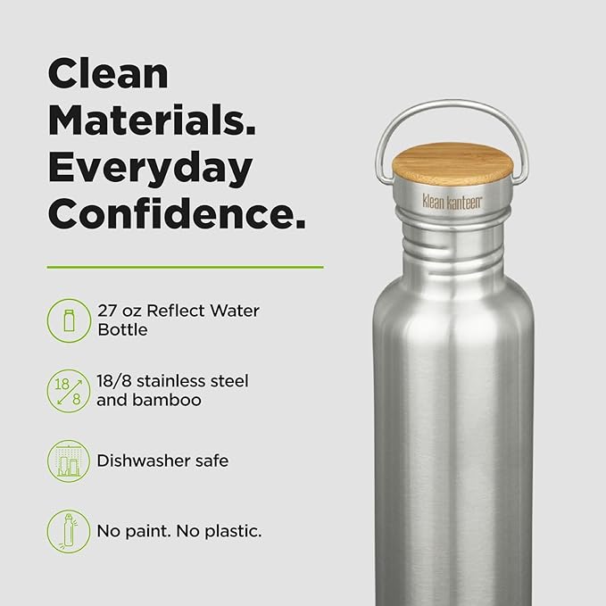 Reflect 27oz (w/ Bamboo Cap) Brushed Stainless