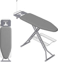 SONGMICS Folding Ironing Board, 13x43, 7-Level Adjustable Height Iron Board with Iron Rest, Cord Holder, Storage Rack, Steel, for Laundry Room, Gray, Borix Collection ULLB008GD01S