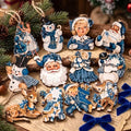 Huwena 36 Pcs Vintage Christmas Tree Ornaments, Classic, Blue Ivory
